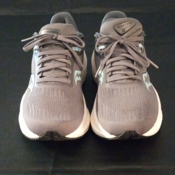 Saucony Triumph 21 Gravel Aqua Athletic Comfort Running Shoes - Picture 3 of 16